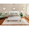 East West Furniture Nl19q-1ga12 2 Piece Bedroom Set - 1 Platform Bed White Velvet Fabric Headboard And 1 Nightstand - Cl