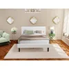 East West Furniture Nl19q-1ha12 2 Pc Queen Bed Set - 1 Queen Bed White Velvet Fabric Headboard And 1 Night Stand - Clove