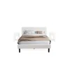 East West Furniture Nl19q-2de05 3 Piece Bedroom Set - 1 Queen Bed White Velvet Fabric Headboard And 2 Bedroom Nightstand