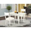 East West Furniture Noad3-lwh-lc 3-pc Modern Dining Table Set 2 Modern Dining Chairs With Ladder Back And A Faux Leather
