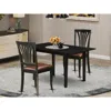 East West Furniture Noav3-blk-lc 3-pc Dining Set 2 Upholstered Dining Chairs With Slatted Back And A Faux Leather Seat A