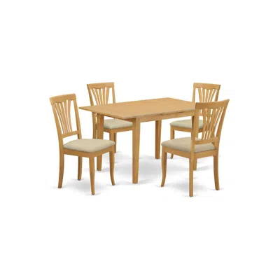 East West Furniture Noav5-oak-c 5 Pc Dinette Set - Kitchen Dinette Table And 4 Kitchen Chairs
