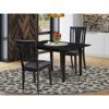East West Furniture Nodu3-blk-lc 3-pc Rectangular Dining Table Set 2 Wooden Dining Chairs With Panel Back And A Faux Lea