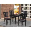 East West Furniture Nodu5-blk-lc 5-pc Rectangular Dining Table Set 4 Dining Chairs With Panel Back And A Faux Leather Se