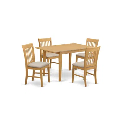 East West Furniture Nofk5-oak-c 5 Pc Dinette Set For Small Spaces - Table And 4 Dining Table Chairs In Gray