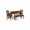 East West Furniture Nofk5c-mah-c 5 Pc Dining Room Set With Bench - Table Plus 2 Dining Chairs And 2 Benches
