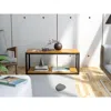 East West Furniture Norwich Coffee Table For Living Room, Mid Century Modern Coffee Table In Powder Coating Black Color