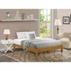 East West Furniture Nvp-23-q Queen Size Platform Bed Frame With 4 Hardwood Legs And 2 Extra Center Legs - Oak Finish