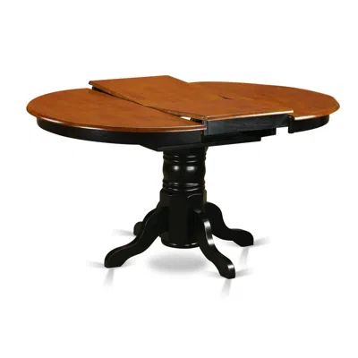 East West Furniture Oval Table With 18" Butterfly Leaf -black And Cherry