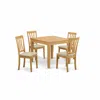 East West Furniture Oxan5-oak-c 5 Pctable And Chairs Set - Table And 4 Dinette Chairs