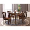 East West Furniture Oxdl5-mah-w - 5-pc Dining Room Table Set- 4 Dining Chair And Dining Table - Wooden Seat And Slatted 