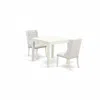 East West Furniture Oxfo3-lwh-44 3-pc Kitchen Dining Room Set Includes 1 Modern Kitchen Table And 2 Light Grey Linen Fab