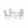 East West Furniture 5-piece Dining Table Set Includes 1 Kitchen Dining Table And 4 Light Grey Linen Fabric Parson Chairs