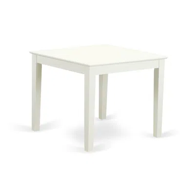 East West Furniture Oxford Square Dining Table - Linen White