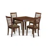 East West Furniture Oxml5-mah-c 5 Pc Dinette Table Set With A Dining Table And 4 Dining Chairs In Mahogany