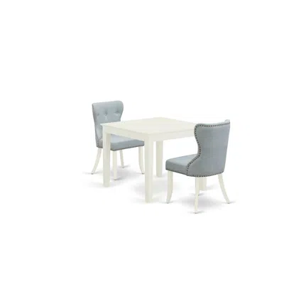 East West Furniture East-west Furniture Oxsi3-lwh-15 - A Dining Room Table Set Of 2 Great Dining Room Chairs With Linen 