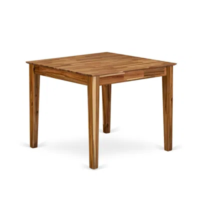 East West Furniture Oxt-ana-t Modern Wood Kitchen Table With Walnut Color Table Top Surface And Asian Wood Kitchen Table In Black