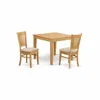 East West Furniture Oxva3-oak-c 3 Pc Dining Room Set - Kitchen Dinette Table And 2 Dining Chairs