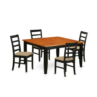East West Furniture Parf5-bch-c 5 Pc Kitchen Table Set-dining Table And 4 Wooden Dining Chairs