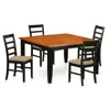 East West Furniture Parf5-blk-c 5 Pc Dining Set-square Dining Table With Leaf And 4 Dining Chairs.