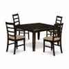 East West Furniture Parf5-cap-c 5 Pc Dining Room Set-table And 4 Kitchen Chairs. In Brown