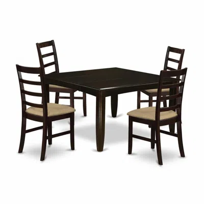 East West Furniture Parf5-cap-c 5 Pc Dining Room Set-table And 4 Kitchen Chairs.