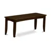 East West Furniture Parfait Dining Bench With Wood Seat In Cappuccino Finish.