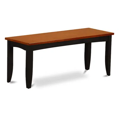 EAST WEST FURNITURE PARFAIT DINING ROOM BENCH WITH WOOD SEAT IN BLACK AND CHERRY FINISH