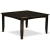 East West Furniture Parfait Gathering Dining Square 54" Table With 18" Butterfly Leaf Finished In Cappuccino