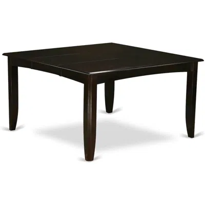East West Furniture Parfait Gathering Dining Square 54" Table With 18" Butterfly Leaf Finished In Cappuccino