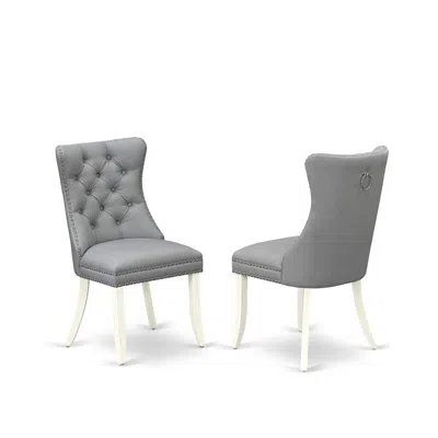 East West Furniture Parson Chairs In Gray