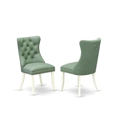 East West Furniture Parson Chairs In Green