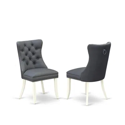 East West Furniture Parson Chairs In Gray