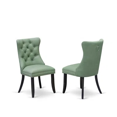 East West Furniture Parson Chairs In Green