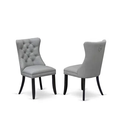 East West Furniture Parson Dining Chairs In Black