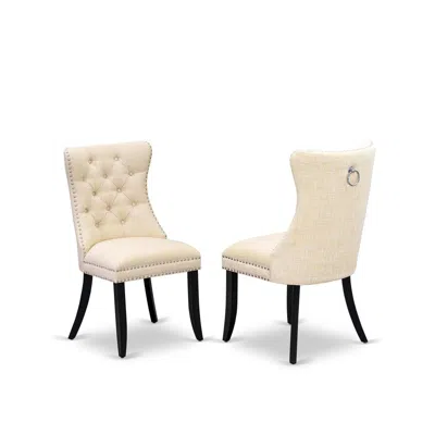 East West Furniture Parson Dining Chairs In Burgundy