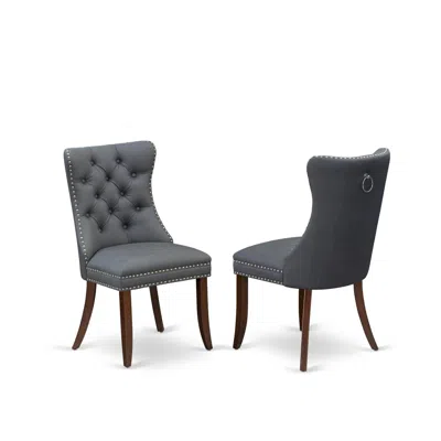 East West Furniture Parson Dining Chairs In Gray