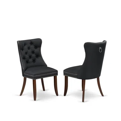 East West Furniture Parson Dining Room Chairs In Black