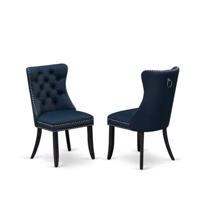 East West Furniture Parson Kitchen Chairs In Blue