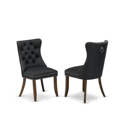 East West Furniture Parson Kitchen Chairs In Black