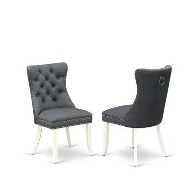 East West Furniture Parson Kitchen Chairs In Black