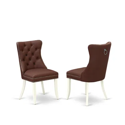 East West Furniture Parsons Dining Chairs In Brown