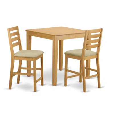East West Furniture Pbcf3-oak-c 3 Pc Counter Height Pub Set - Table And 2 Counter Height Chairs.