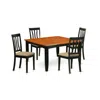 East West Furniture Pfan5-bch-c 5 Pc Kitchen Table Set-dining Table And 4 Wood Dining Chairs In Brown