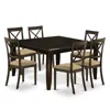 East West Furniture Pfbo7-cap-c 7 Pc Dining Room Set-table With Leaf And 6 Kitchen Chairs.