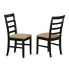 East West Furniture Pfc-blk-c Parfait Chair For Dining Room With Cushion Seat - Black & Cherry Finish.