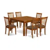 East West Furniture Pfml7-sbr-c 7 Pc Dining Room Set-table With Leaf And 6 Dinette Chairs