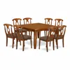 East West Furniture Pfna9-sbr-c 9 Pc Dining Room Set-kitchen Table With Leaf And 8 Dinette Chairs. In Brown