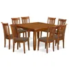 East West Furniture Pfpo9-sbr-c 9 Pc Dining Room Set-table With Leaf And 8 Kitchen Chairs.