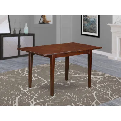 East West Furniture Picasso Table 32 In X 60in With 12 In Butterfly Leaf - Mahogany Finish
